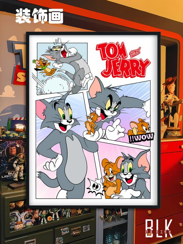 巴洛克 貓和老鼠Tom and Jerry湯姆傑瑞動漫裝飾畫 