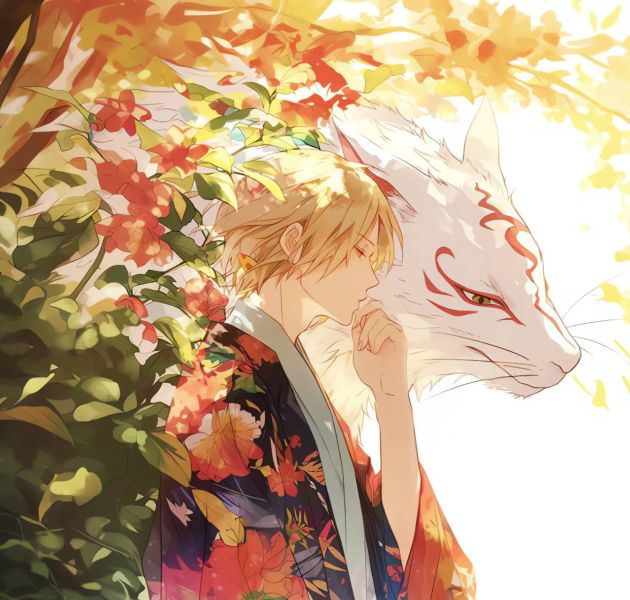 H2工作室 《夏目友人帳》夏目貴志斑貓咪老師動漫二次元裝飾畫 