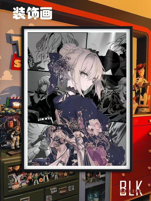 巴洛克 和服saber阿爾託莉雅Fate裝飾畫/冰箱貼 