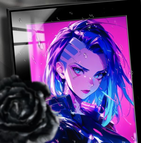 阿喵畫社 賽博朋克 露西精裱畫 