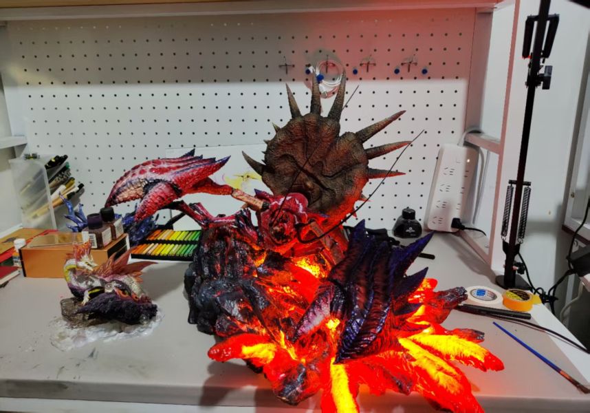 貓火Heroics Studio 怪物獵人矛碎盾蟹雕像 
