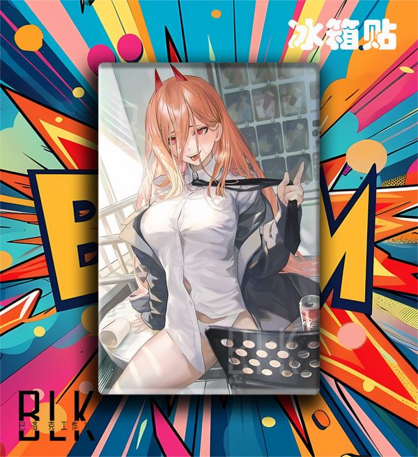 巴洛克《白衣帕瓦》鏈鋸人蕾塞篇power裝飾畫冰箱貼 