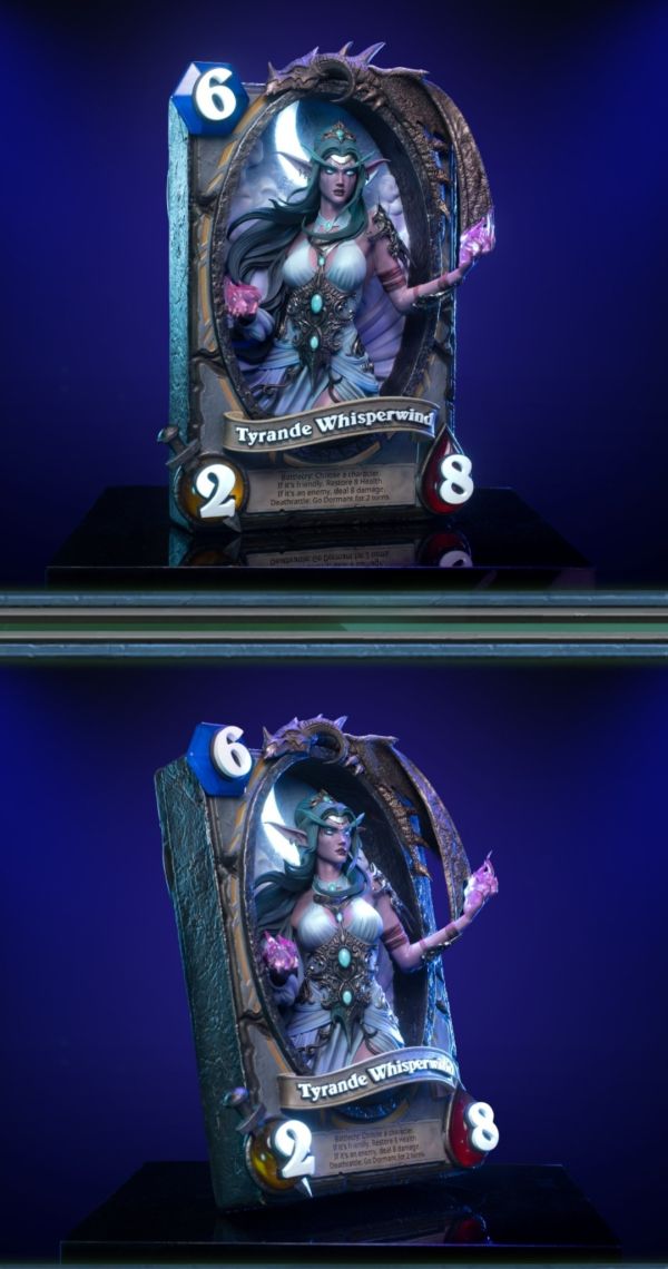 正版授權 HEX Collectibles×Blizzard暴雪 爐石傳說 泰蘭德·語風 卡牌藝術雕像 