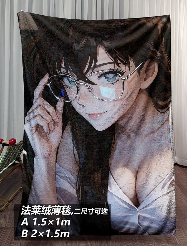 千鳥社《屏幕前的毛利蘭》名偵探柯南午睡毯地毯裝飾畫 