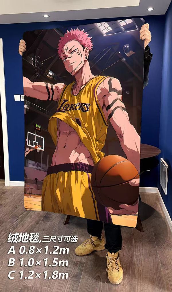 千鳥社 《湖人 五條悟&兩面宿儺》湖人隊咒術回戰NBA午睡毯地毯裝飾畫 