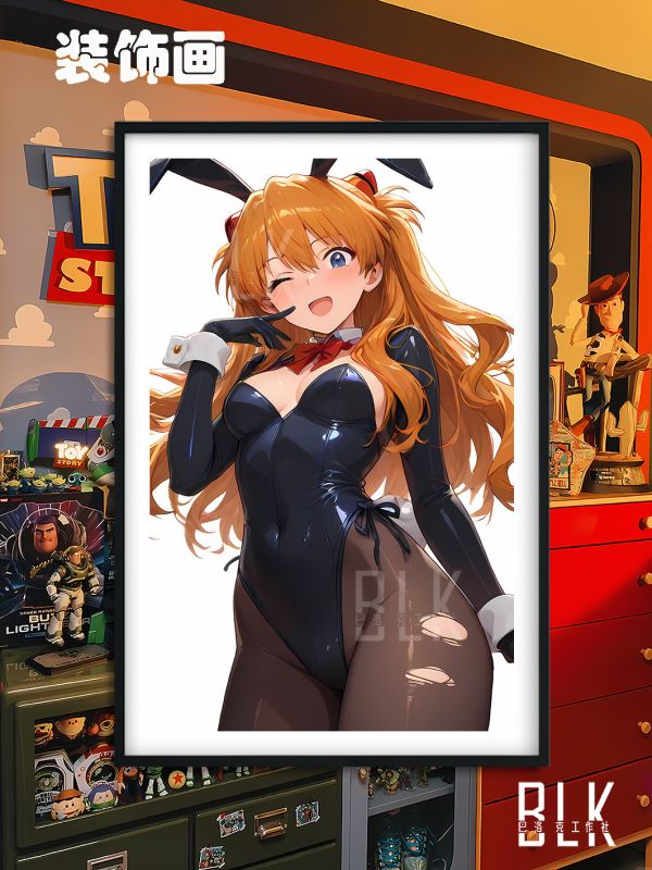 巴洛克《兔女郎明日香》新世紀福音戰士裝飾畫 