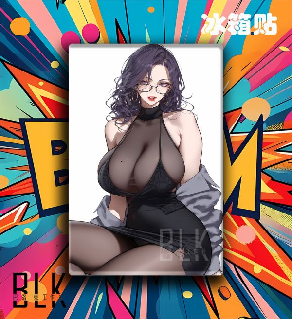 巴洛克《黑絲金美庭》美麗新世界金組長裝飾畫冰箱貼 