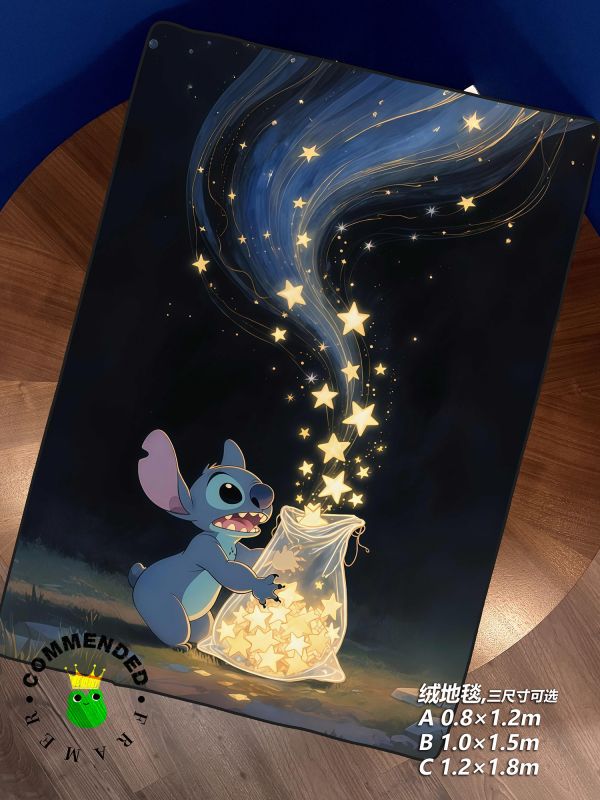 皇呱《史迪仔放飛星空》星際寶貝可愛藍色外星小怪物裝飾畫 