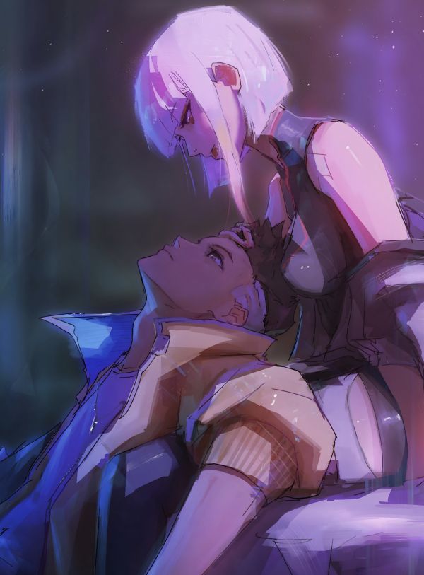 H2工作室《露西大衛》賽博朋克邊緣行者裝飾畫 