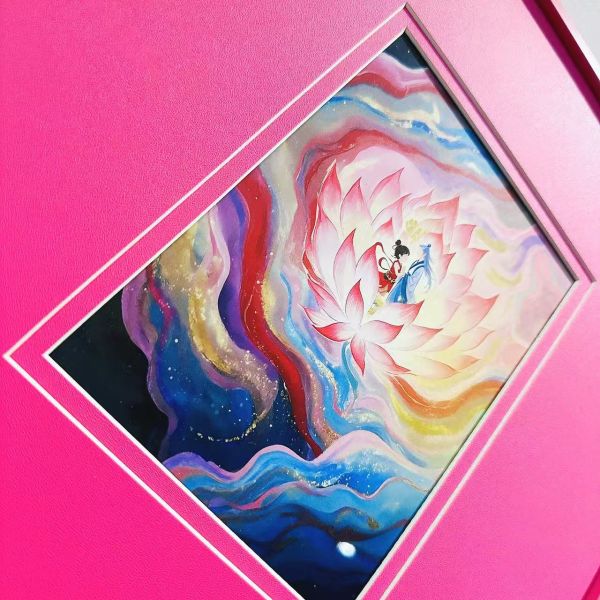 千鳥社 《藕餅藝術畫》哪吒之魔童鬧海敖丙靈珠魔丸三太子藝術裝飾畫擺臺 