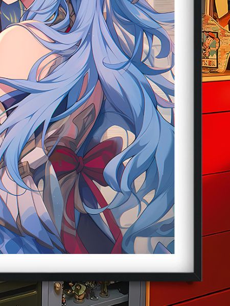 巴洛克《甘雨》Ganyu王小美循循守月苦雪裝飾畫冰箱貼 