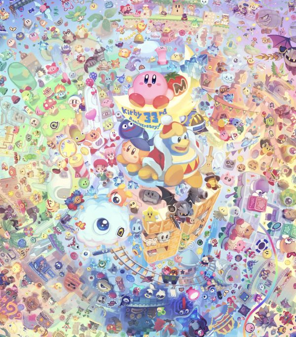 H2工作室 《星之卡比33週年》Kirby全家福卡比之星裝飾畫 