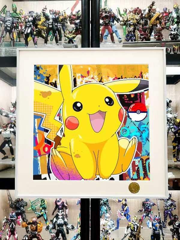 星空 原畫師昭舞《Pikachu》皮卡丘神奇寶貝寶可夢寵物小精靈潮流藝術裝飾畫 