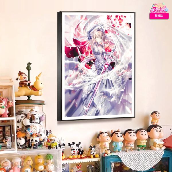 阿喵畫社 婚紗吾王saber高清裝飾畫 