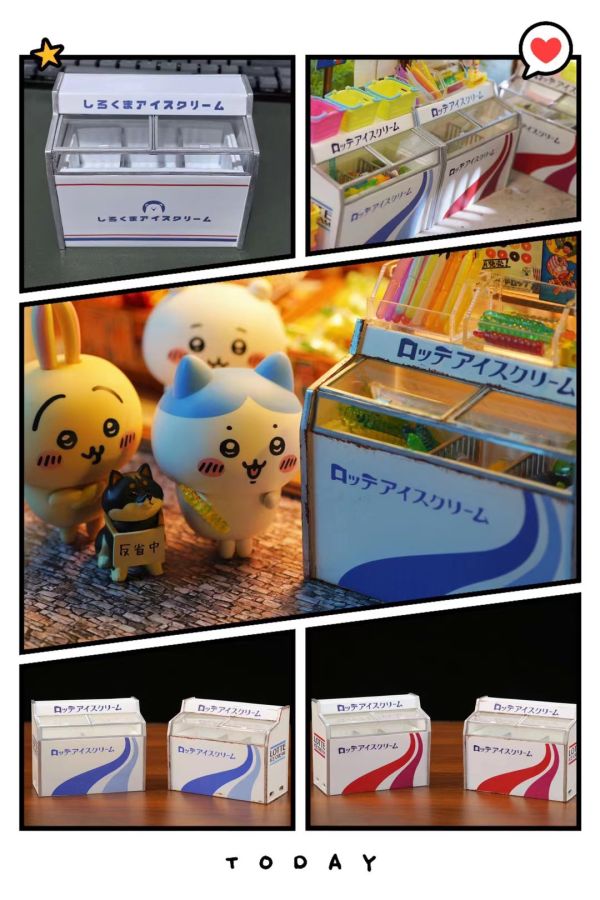 發條兔模型屋 12分復古日式冰箱成品 