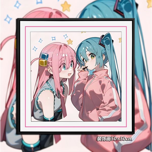 千鳥社 《初音和波奇》孤獨搖滾公主殿下午睡毯地毯裝飾畫 