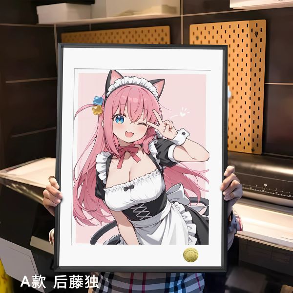 皇呱《貓耳女僕後藤獨》孤獨搖滾樂隊主音吉他兼作詞擔當貓耳女僕裝裝飾畫 