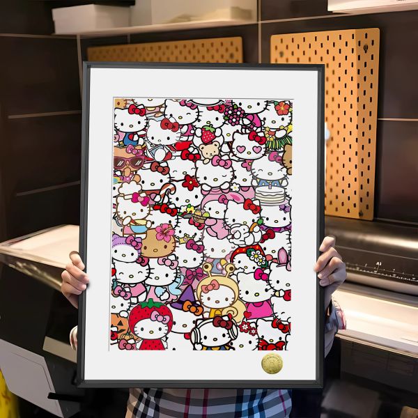 皇呱《哈嘍kitty全家福》凱蒂貓全家福裝飾畫 