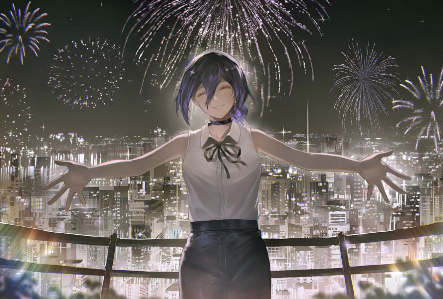 H2工作室《煙花蕾塞》鏈鋸人Reze波姆炸彈惡魔裝飾畫 
