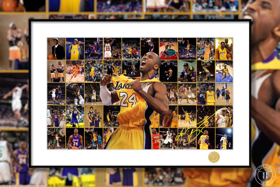 H2工作室 《科比–籃壇二十載》NBA科比布萊恩特黑曼巴湖人隊裝飾畫 