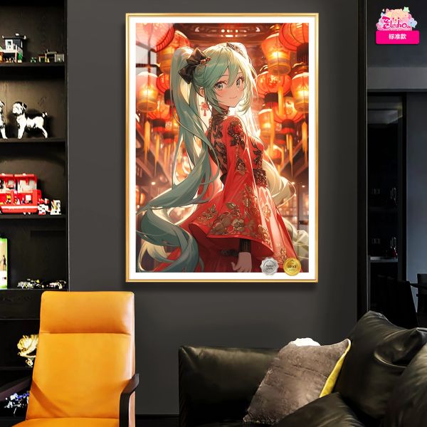 阿喵畫社 新年初音未來高清裝飾畫 