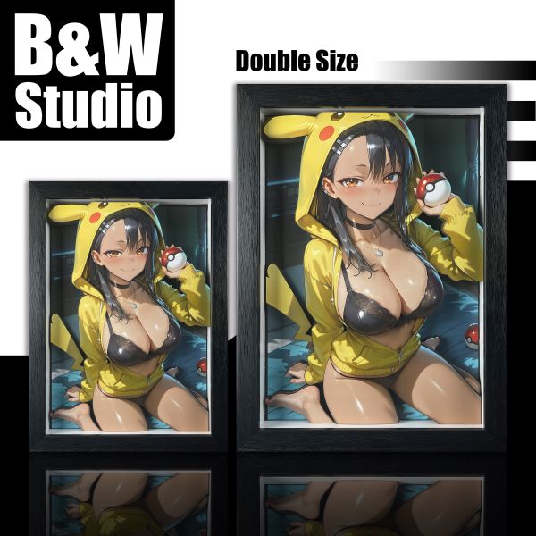 黑白畫映B&W Studio Pikachu Girls系列第三彈 長瀞早瀨 立體裝飾畫 