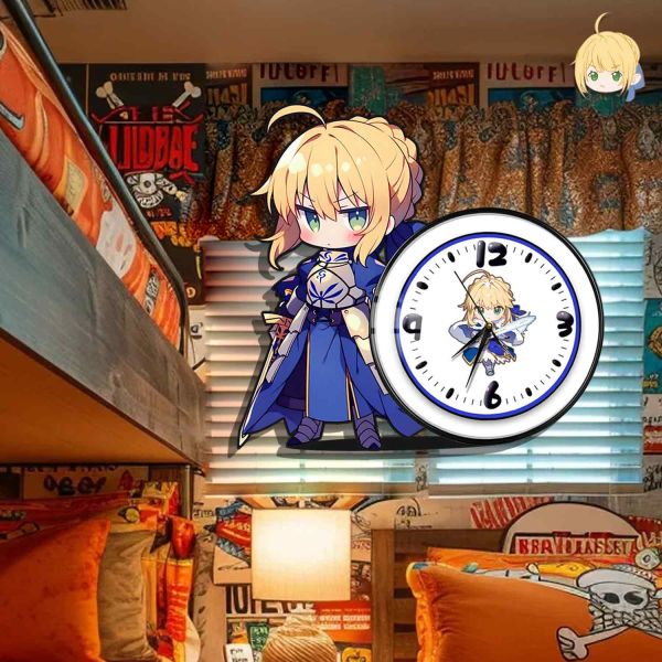 阿喵畫社 萌系吾王橫款靜音異形時鐘 