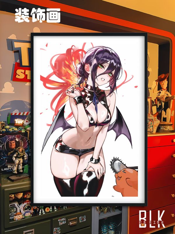 巴洛克 《小惡魔蕾塞》電鋸人Reze炸彈惡魔裝飾畫/冰箱貼 