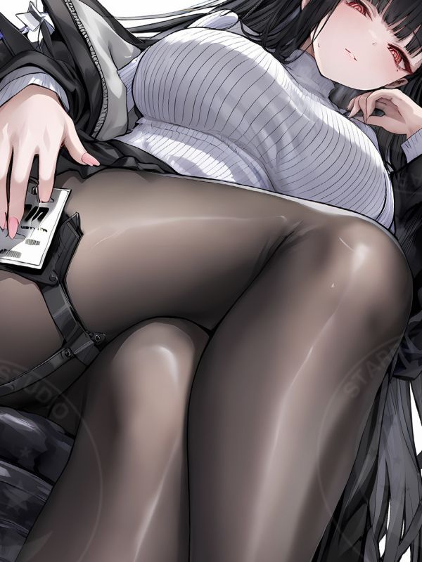 星空《坐姿莉音》蔚藍檔案調月莉音老大姐裝飾畫 