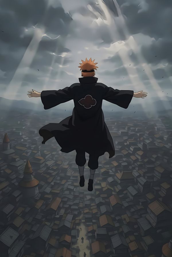 H2工作室《神羅天徵》火影忍者長門佩恩六道鳴人佐助裝飾畫 