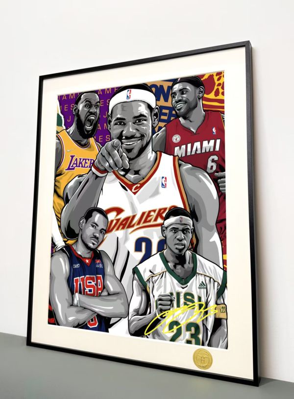 H2 《勒布朗詹姆斯》NBA湖人騎士熱火詹姆斯老詹裝飾畫 
