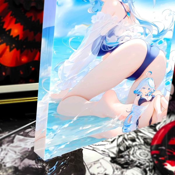 阿喵畫社 海風吹吹 芙寧娜 23cm大號透明收藏透明磚 