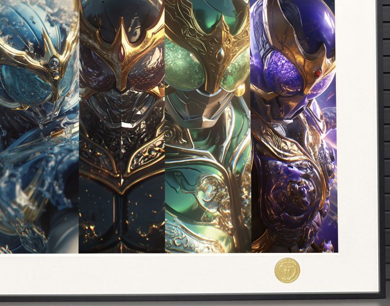 H2工作室《假面騎士空我》全能形態青龍天馬泰坦究極黑暗形態裝飾畫 