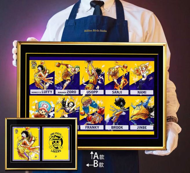 千鳥社《草帽團湖人隊-球員》海賊王湖人隊草帽團魯夫索隆娜美香吉士喬巴裝飾畫 