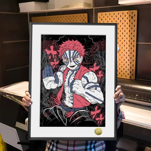 皇呱《鬥之鬼猗窩座》鬼滅之刃無限城篇上弦之叄裝飾畫 