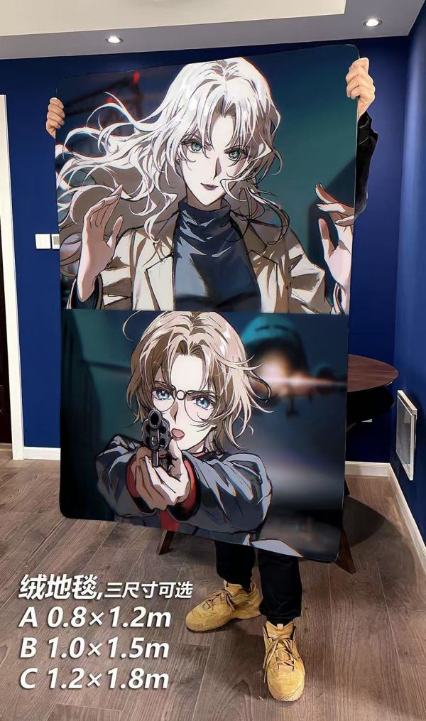 千鳥社 《貝爾摩德和茱蒂》名偵探柯南二次元午睡毯地毯裝飾畫 