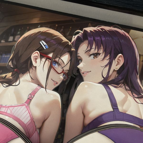 黑白畫映B&W Studio 日暮酒館系列第二十四彈 真希波&美里 裝飾畫 