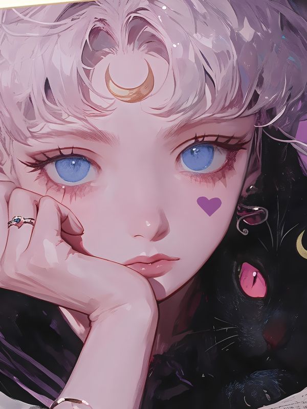 星空 《紫色美少女》水冰月美少女戰士月野兔裝飾畫 