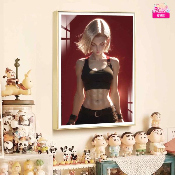 阿喵畫社 女明星 人造人18號薔薇裝飾畫 