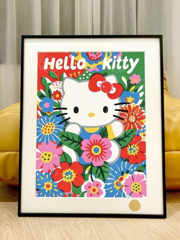 星空 《花園kitty》hello kitty貓動漫二次元裝飾畫 
