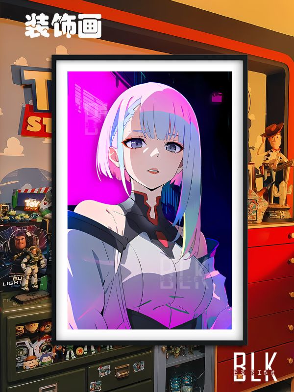 巴洛克《賽博露西》賽博朋克邊緣行者裝飾畫冰箱貼 