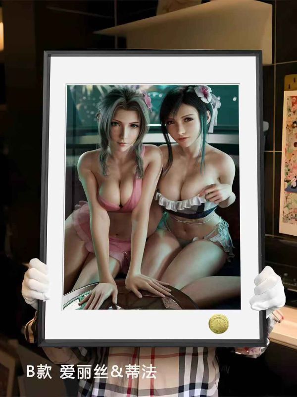 皇呱 《愛麗絲、蒂法》最終幻想FF7裝飾畫 