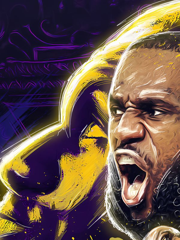 星空 《紫金詹皇》James勒布朗·詹姆斯小皇帝科比NBA洛杉湖人lbj裝飾畫 
