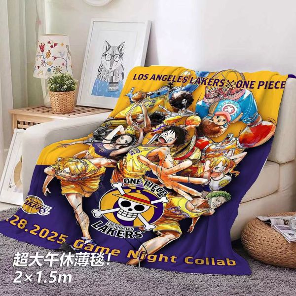 千鳥社《草帽團湖人隊聯動 合影》海賊王魯夫索隆午睡毯地毯裝飾畫 