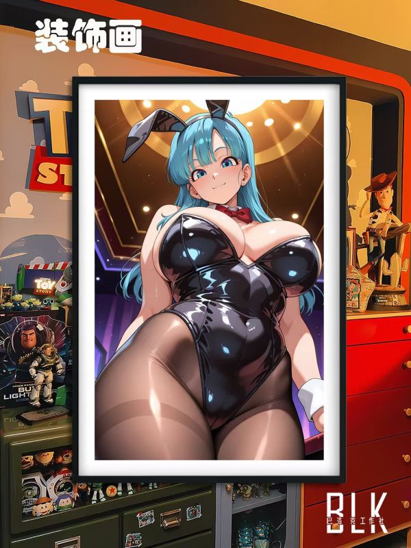 巴洛克 兔女郎布瑪Bulma龍珠悟空鳥山明裝飾畫/冰箱貼 