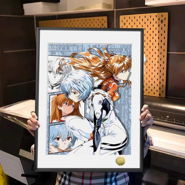 皇呱《凌波麗&明日香》新世紀福音戰士戰鬥出擊裝飾畫 