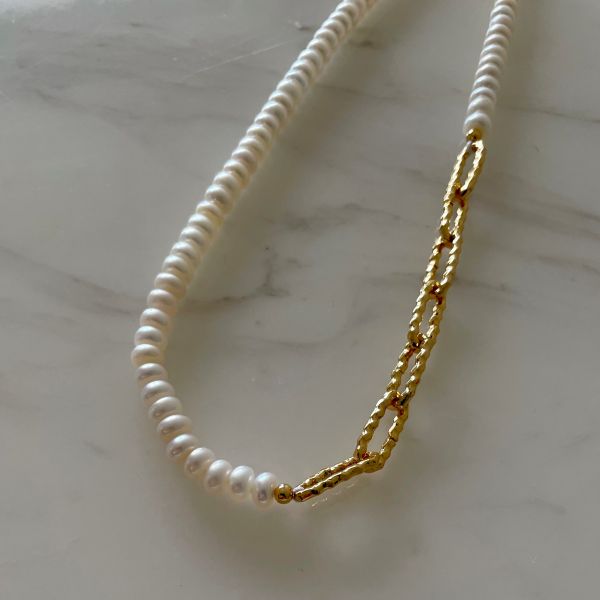 Alaia Pearl Necklace 金鍊珍珠 