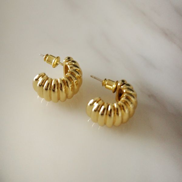 Stripe Earrings 線條圈圈 