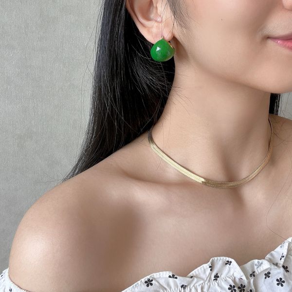 Greenie Ball Earring 黛綠圈圈 