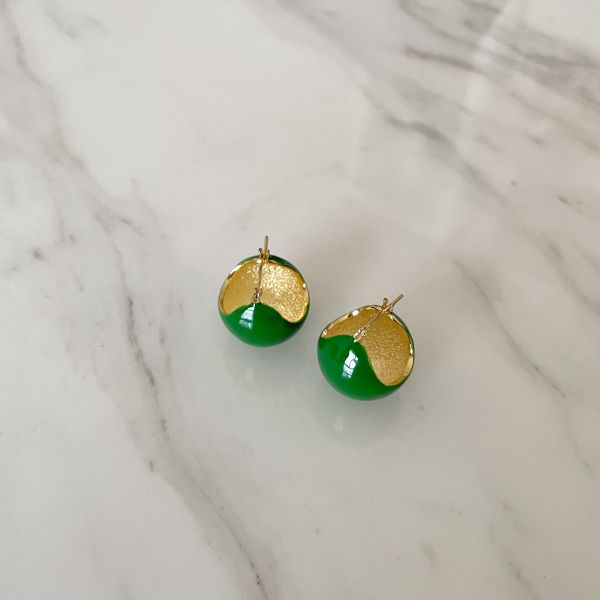 Greenie Ball Earring 黛綠圈圈 